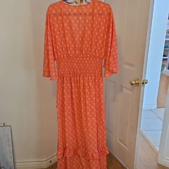 Orange Tiered Ruffled Maxi Sundress - Picture 8 of 9